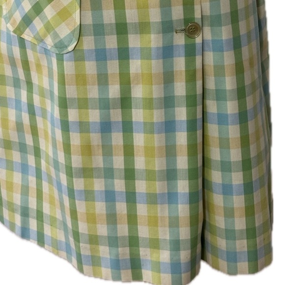 60s CULOTTES JANTZEN PASTEL PLAID ATHLEISURE MID-CENTURY SKORT TENNIS GOLF SZ 12 - Picture 4 of 12